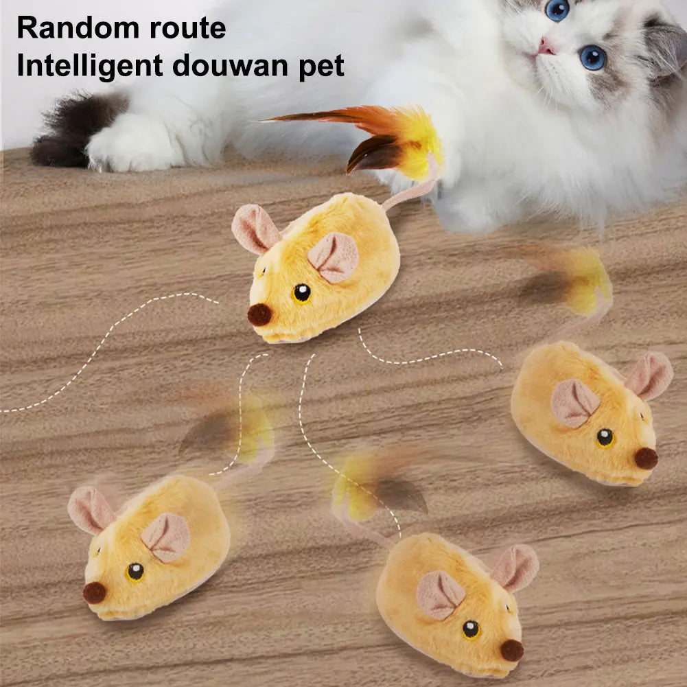 Interactive Cat Toy Electronic Mouse Moving Cat Toys Mice Moving Toy Moving Cat Mouse Toy for Cat Self Play Exercise