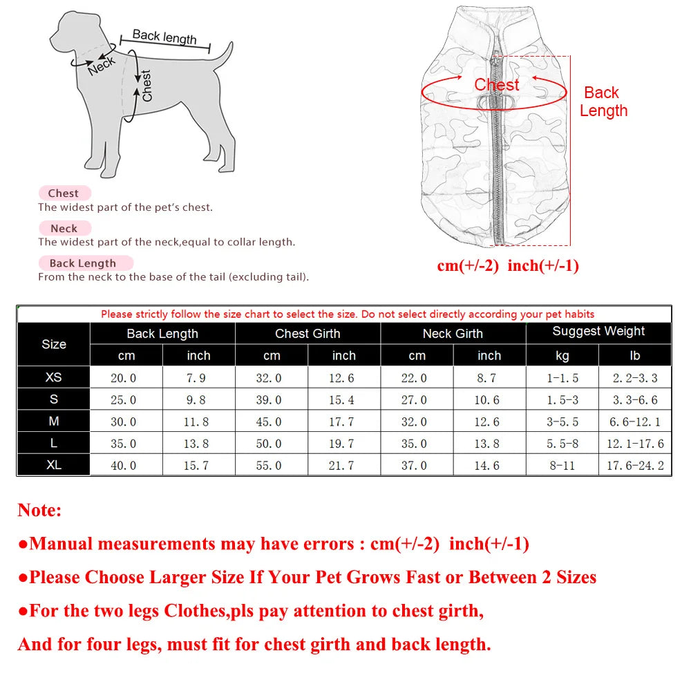 Winter Small Dog Jacket Waterproof Printed Puppy Cloth Camouflage Pet Padded Overalls D-ring Sleeveless Dog Vest Coat for Cats