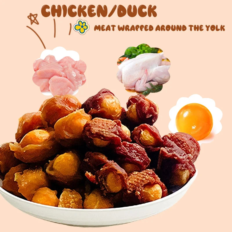 Chicken & Duck Wrapped Egg Yolk Dog Chews – 250g, Nutritious Teeth Cleaning Treats