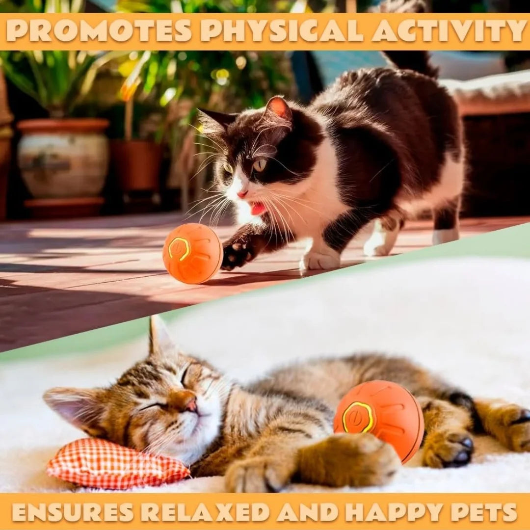 Smart Bouncing Electric Pet Ball, Automatic Random Motion Toy, Durable Chew-Resistant for Cats and Dogs
