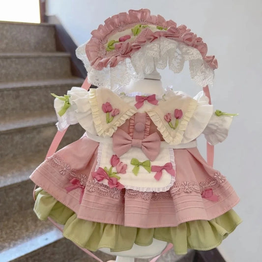 Dog Princess Spring and Summer Lightweight Cat Sweetheart Dress Rabbit Puffy Lolita Small Dog Teddy Kawaii Pet Clothes Outdoor