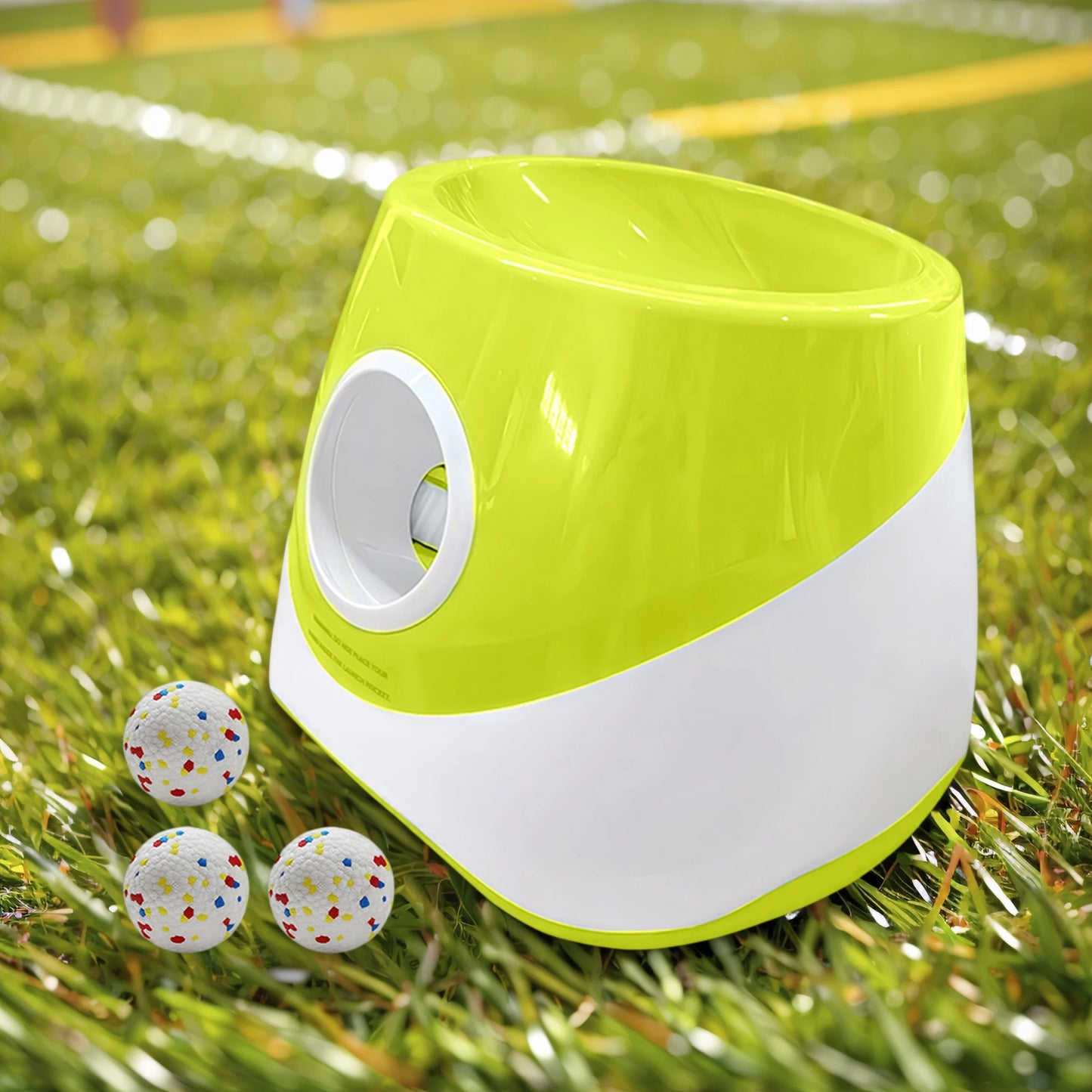 Interactive Automatic Ball Launcher with 3 Tennis Balls Dog Ball Thrower Launcher Ball Thrower Machine for Medium & Small Dogs