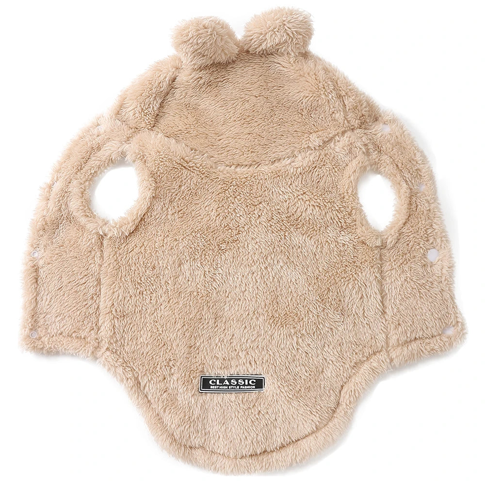 Winter Pet Sweater Coat Cute Ear Soft Hoddie Kitten Clothes Cozy Fleece Costume For Small Dogs Cats Sphynx Cat Yorkshire Outfits
