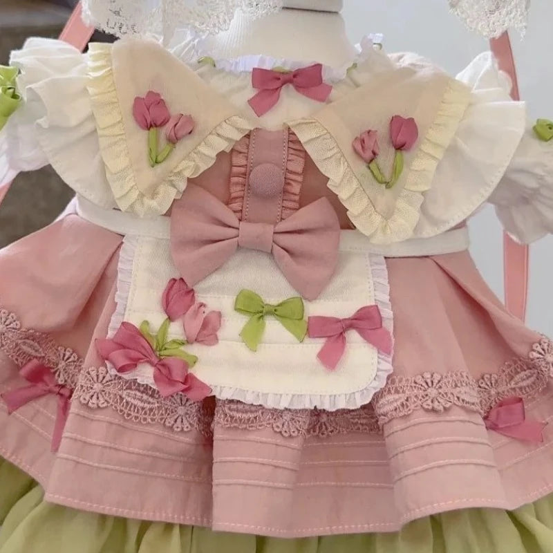 Dog Princess Spring and Summer Lightweight Cat Sweetheart Dress Rabbit Puffy Lolita Small Dog Teddy Kawaii Pet Clothes Outdoor